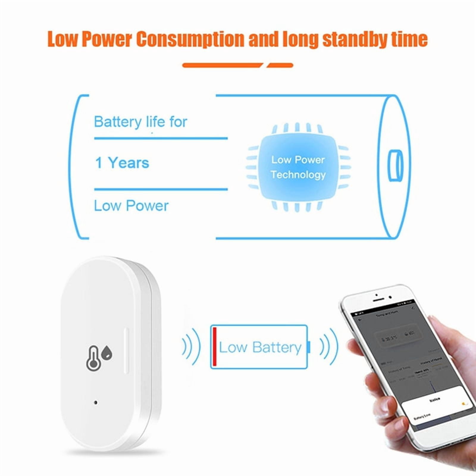 5X Tuya ZigBee Smart Temperature & Humidity Sensor, Outdoor Hygrometer Thermometer Mini Temperature Humi