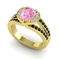 thumbnail image 2 of 2.35 T.C.W Wonderful Oval Cut Pink Sapphire & Black Onyx Gemstone Wedding Ring for Ladies Solid 18K Yellow Gold Size 9 by Diamond-Capitals, 2 of 8