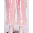thumbnail image 6 of TSSOE Kids Girls Allover Sequins Halter Sleeveless Wide Leg Jumpsuit High Waist Open Back Long Romper Pink 10, 6 of 7