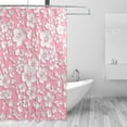 thumbnail image 2 of Coolnut Pink Flower Shower Curtain Bathroom Decor Watercolor Shower Curtain Sets Fabric Cloth Bathroom Curtains with Hooks 60x72 Inch, 2 of 6