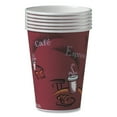 thumbnail image 2 of SOLO Paper Hot Drink Cups in Bistro Design, 12 oz, Maroon, 300/Carton, 2 of 4