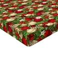 thumbnail image 2 of Ambesonne Christmas Fitted Sheet 2 Pcs Set, Tree Branches Bells, King, Multicolor, 2 of 3