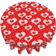 thumbnail image 2 of Valentines Decorations Tablecloth Valentine''s Day Round Tablecloth 60 Inch Red Romantic Love Heart Table Cloth for Holiday Parties Dining Table Living Room Kitchen Decor, 2 of 6