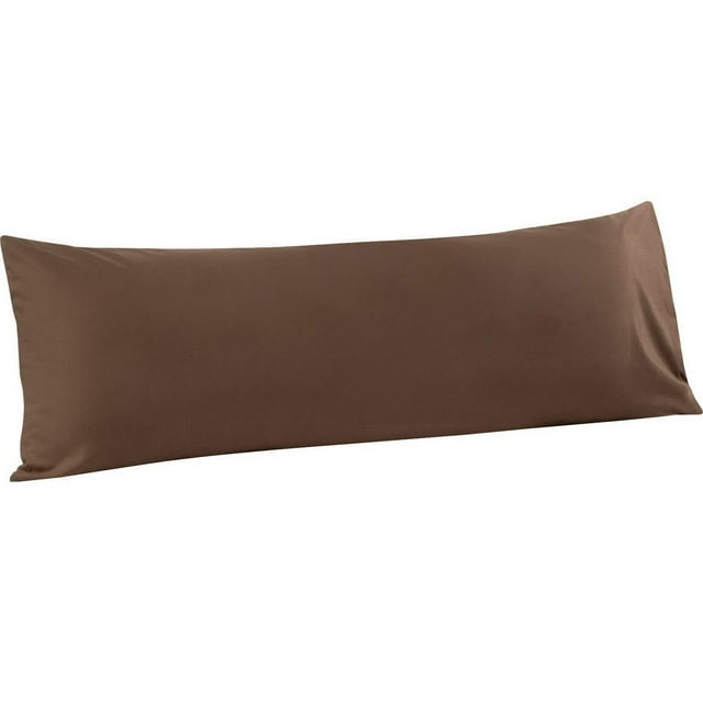 Flxxie Funda De Almohada Corporal – Funda De Almohada Corporal De Microfibra Súper Suave De 20 X 54 – Cierre De Sobre, Resistente A Las Arrugas Y Las Manchas, Funda De Almohada Corporal Marrón De 20 X