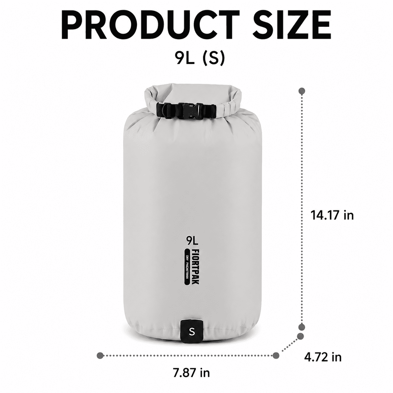 Lightweight Waterproof Dry Bag 9L, Roll Top Dry Sack with 15D Nylon Fabric for Kayaking, Hiking, Camping, Backpacking, Travel and Outdoor Storage