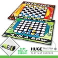 thumbnail image 3 of Franklin Sports Checkers and Four in a Row Mat Game - addictive Family Fun! - Soft Play Mat for Kids of all Ages - Comes with 42 Plastic Pucks, 3 of 7