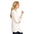 thumbnail image 2 of Women's Trendy Style 3/4 Sleeves Button Trim Solid Top, 2 of 4