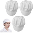 thumbnail image 1 of 3pcs Chef Waiter Cap Restaurant Kitchen Workshop Reusable Service Hair Hat, 1 of 4