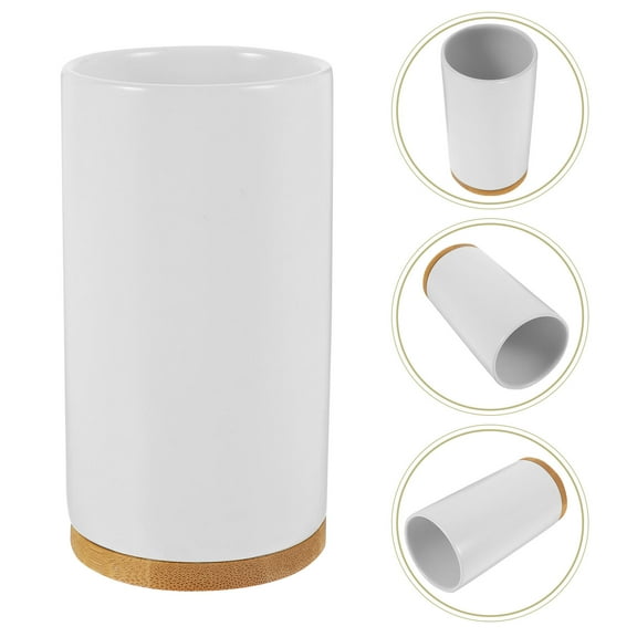 CTIRCHIU Ceramic Bathroom Cup for Toothbrushes White Toothbrush Cup Adults Hotel Use 1 Ceramic Cup