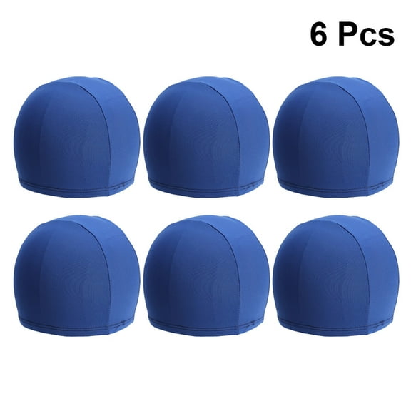 Worgeous 6-Pack Elastic Swim Caps for Hair, Men and Women, Swimming Caps