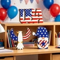 thumbnail image 4 of Miwamany 3 Pcs Patriotic Wooden Tabletop Decor Set, Red White and Blue 4th of July Centerpiece with American Flag Finish, Independence Day Standing Ornament for Mantel and Shelf, 4 of 7