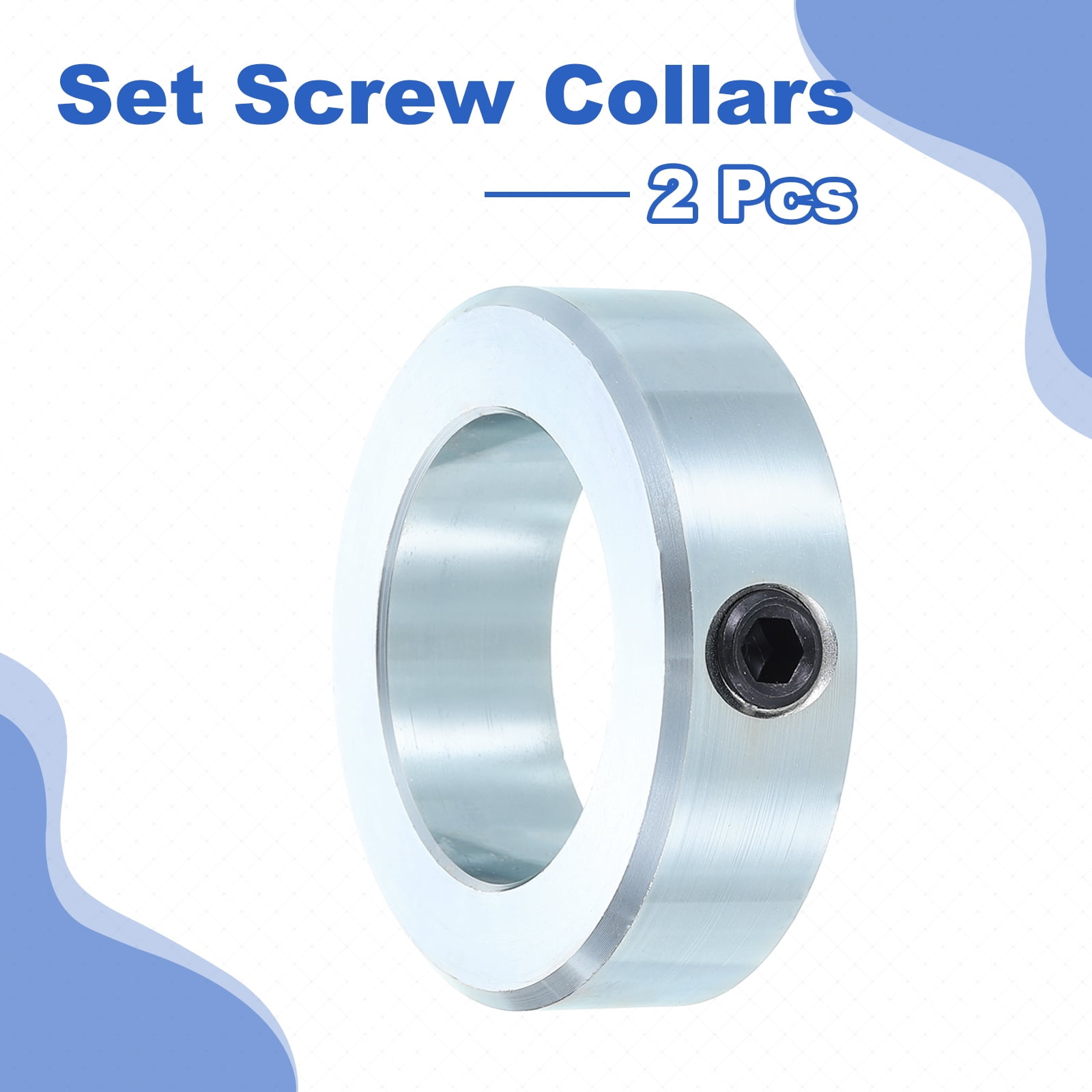 Uxcell 2pack Set Screw Collars 1-17/8" Bore Zinc Plated Steel Shaft Collars, 3" OD, 7/8" Width Axle Collar Clamp for Linear Rod Shaft Guide