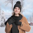 thumbnail image 2 of Knitted Hats Scarves And Gloves Set Of Three Women's Outdoor Warm Double Wool In Autumn And Winter., 2 of 4