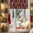 thumbnail image 3 of Valance Curtains for Kitchen Windows Merry Christmas Snowflake SeamlessRod Pocket Valance Winter Snow on Burgundy RedShort Window Curtain Topper for Bedroom Living Room Bathroom 42x12in, 3 of 7