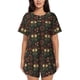 thumbnail image 1 of Fotbe Boho Owl Conjunto de Pijama Estampado para Mujer, 2 Piezas, Ropa de Dormir con Camiseta de Manga Corta y Shorts Suaves-3X-Large, 1 of 6