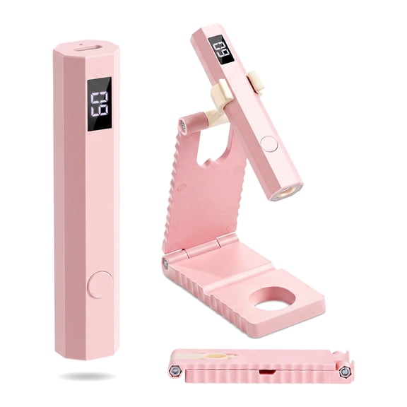 Handheld UV Light for Gel Nails – Mini Portable Cordless UV Pen Light with Stand & LCD Display, Fast Flash Curing Nail Dryer for Home Salon & DIY Manicure – Type-C