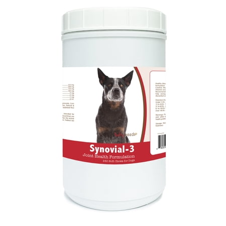 Healthy Breeds Synovial-3 Dog Hip and Joint Supplement for Australian Cattle Dog, Glucosamine Omega 3 Vitamin C & E Support, 240 Soft Chew Treats