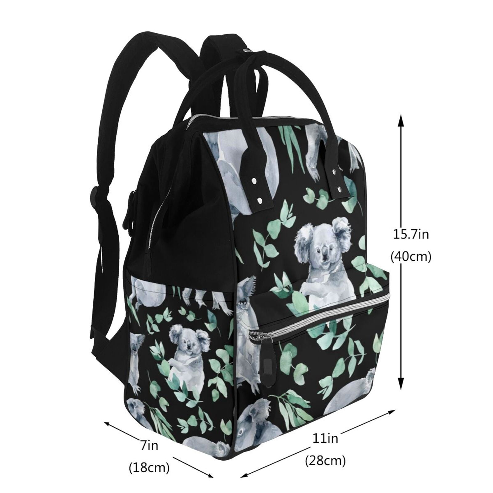 Fuzoiu Cartoon Koala Bear Print Diaper Bag Backpack,Baby Essentials Travel Tote,Multi function Waterproof Diaper Bag, Travel Essentials Baby Bag - Unisex