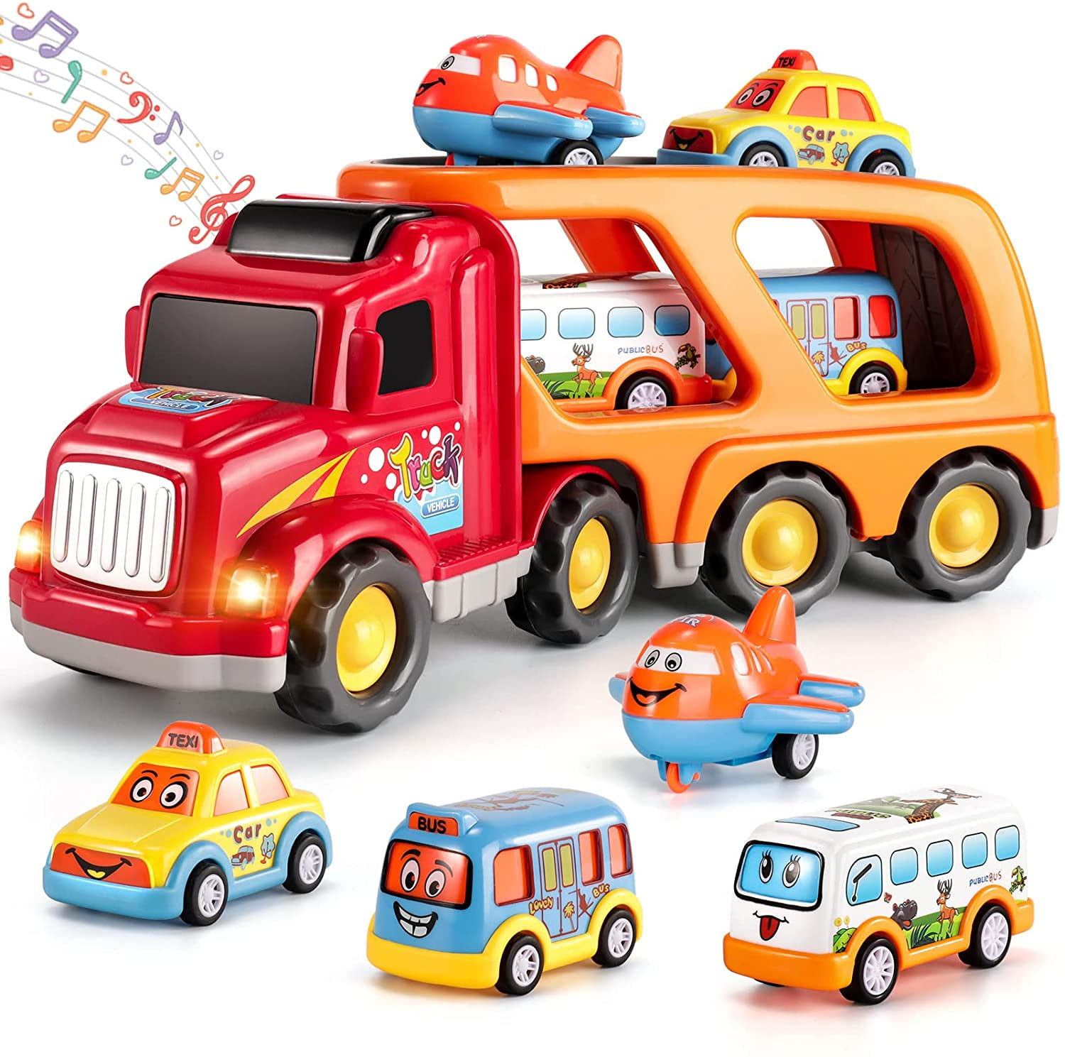 Police car Toys Whit Play Mat Push and Go Truck with Sound and Lights Die-cast Police Play Vehicle Set for Kids Toddlers Boys Child Gift Age 3 4 5 6 7 Years Old 