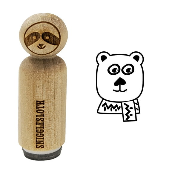 Cozy Polar Bear Rubber Stamp for Scrapbooking Crafting Stamping - Mini 1/2 Inch