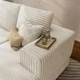 thumbnail image 4 of 106" Cloud Modular Sectional Sofa with Left-Facing Chaise Lounge, No Assembly L-Shaped Couch, Iron Frame, Fluffy Corduroy Upholstery for Living Room, Bedroom, Office, White, 4 of 5