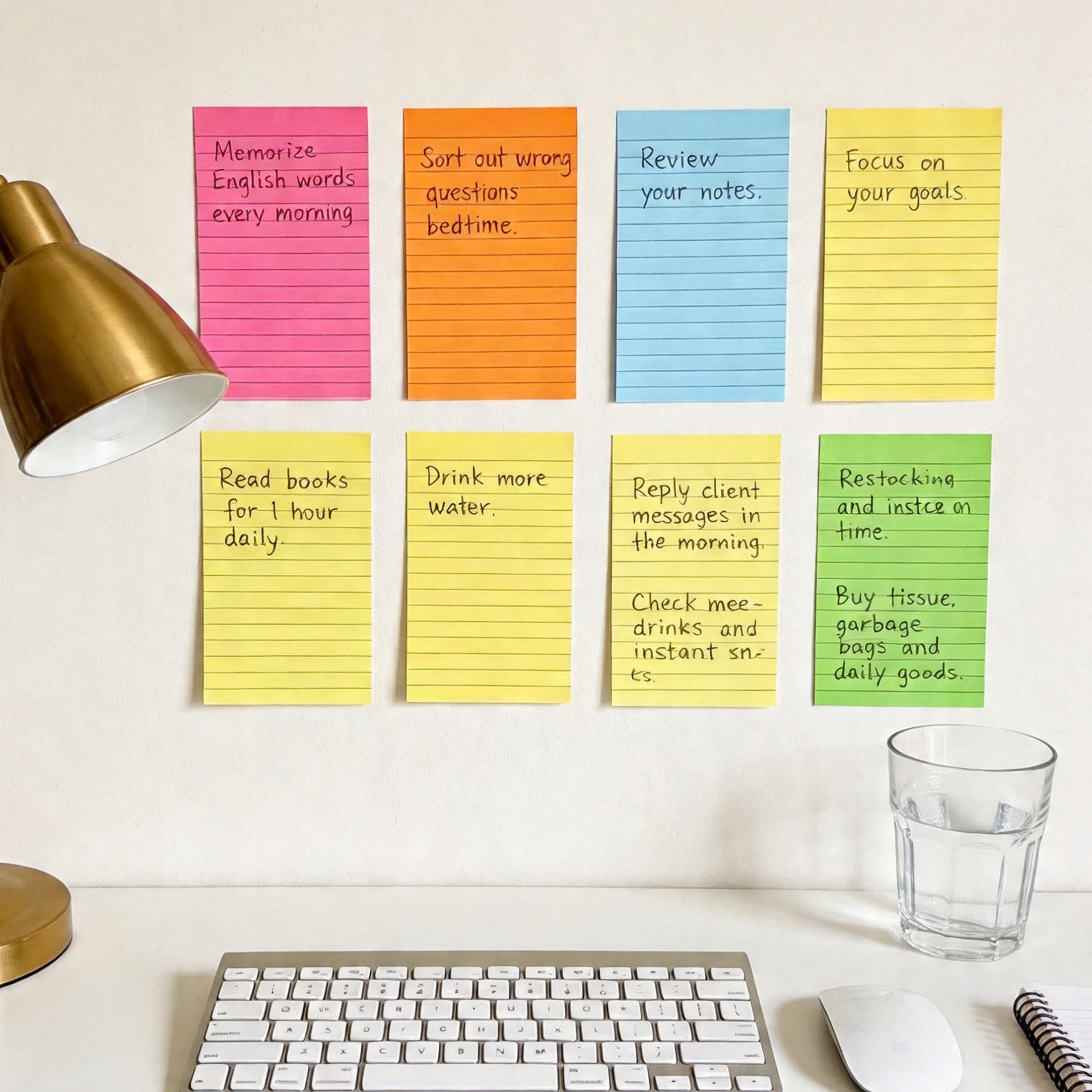 8 Pack Sticky Notes, 3x6 in Lined Large Note Paper with Lines, 50 Sheets/pad Ruled Notepads Super Sticking, Sticky Notes for Office, Home, School, Meeting