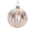 thumbnail image 4 of Melrose Metallic Ribbed Glass Christmas Ball Ornaments - 4" (101.6mm) - Silver  - 6ct, 4 of 5