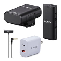 Sony ECM-W2BT Digital Bluetooth Wireless Microphone with ECM-LV1 Lav Mic Bundle