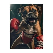 Boxer Dog Red Gloves Arena 500-Piece Wooden Jigsaw Puzzle for Adults, Fun & Challenging Family Brain-Teaser, Perfect Home Decor & Gift
