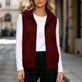 thumbnail image 4 of Ashirexll Womens Winter Coats, Womens Vests Outerwear, Solid Color Double Pocket Zipper Sleeveless Hooded Casual Fashion Outwear, 4 of 7