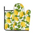 thumbnail image 4 of Yellow Lemon Fruit Oven Mitts and Pot Holder Set Blue Resistant Hot Pad Non-Slip Baking Gloves Kitchen Mitt for Grilling Cooking, 4 of 4