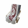 thumbnail image 4 of Tree Soft Flannel Fleece Blanket, Traditional Oak Silhouette Mythological Foliage Symbolizing Growth and Prosperity, Cozy Plush for Indoor and Outdoor Use, 50" x 70", Ruby and White, by Ambesonne, 4 of 6