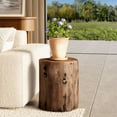 thumbnail image 3 of MOALCOFER 16.5" Outdoor Side Table with Faux Wooden Grain,Hand-painted Accent Side Table, 3 of 6