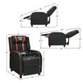 thumbnail image 3 of Gymax Massage Gaming Recliner Chair Racing Single Lounge Sofa Home Theater Seat Red, 3 of 10