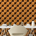 thumbnail image 2 of Ambesonne Groovy Peel & Stick Wallpaper for Home, Roundy Pattern 90s Funk Pop, 13"x100", Dark Brown Pale Vermilion, 2 of 5