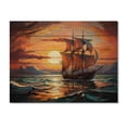 thumbnail image 3 of Designart "Sailing Towards Fluid Horizons II" Sailing Boat Print on Natural Pine Wood, 3 of 5