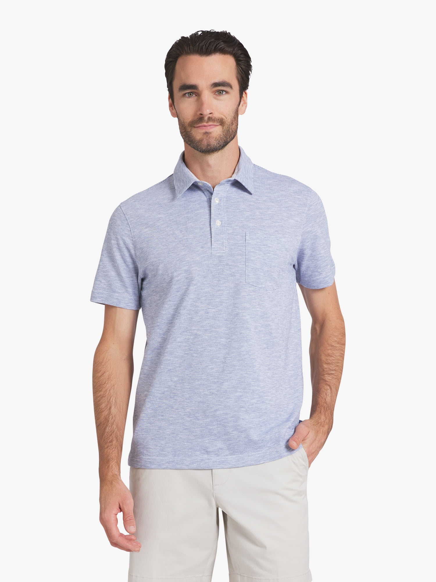 Chaps Men's and Big Men's Harbor Side Slub Short Sleeve Polo Shirt, Sizes S-3XL