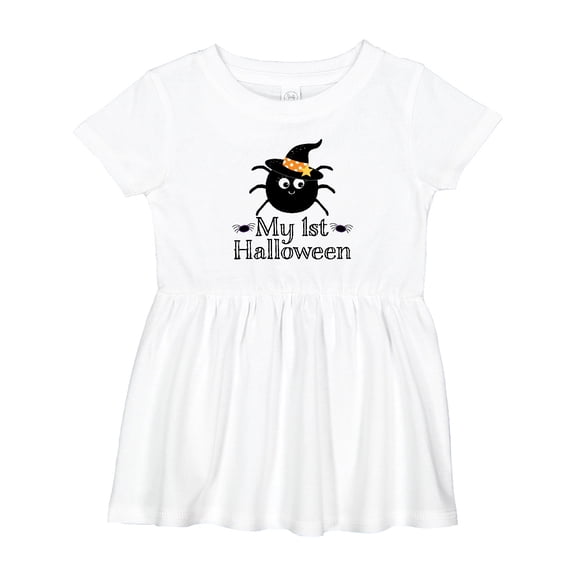 Inktastic My 1st Halloween Witch Spider Girls Baby Dress