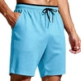 thumbnail image 2 of Besolor Men's Running Shorts Elastic Drawstring Waisted Summer Lightweight Quick Dry Workout Shorts with Pocket(XX-Large,Blue), 2 of 7