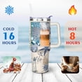 thumbnail image 4 of 40oz Cute Colorful Starfish Stainless Steel Flip Straw Tumbler Spill Proof Travel Cup Double Wall Vacuum Insulated Coffee Mug with Top Handle, 4 of 6