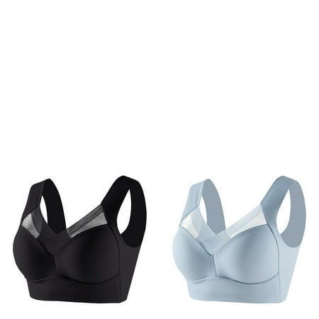 Wijhcboe 2 Pack Women s Low Back Sports Bra Large Strapless Lace Tank Women S Bras Top Underwear Thin Side Bra Pack for Women Fold Side Gather Adjustable Sports Bras Woman Bra