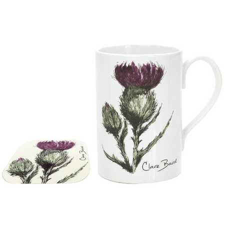 

Clare Baird Thistle Flower of Scotland Porcelain set of 1 Mug and coaster