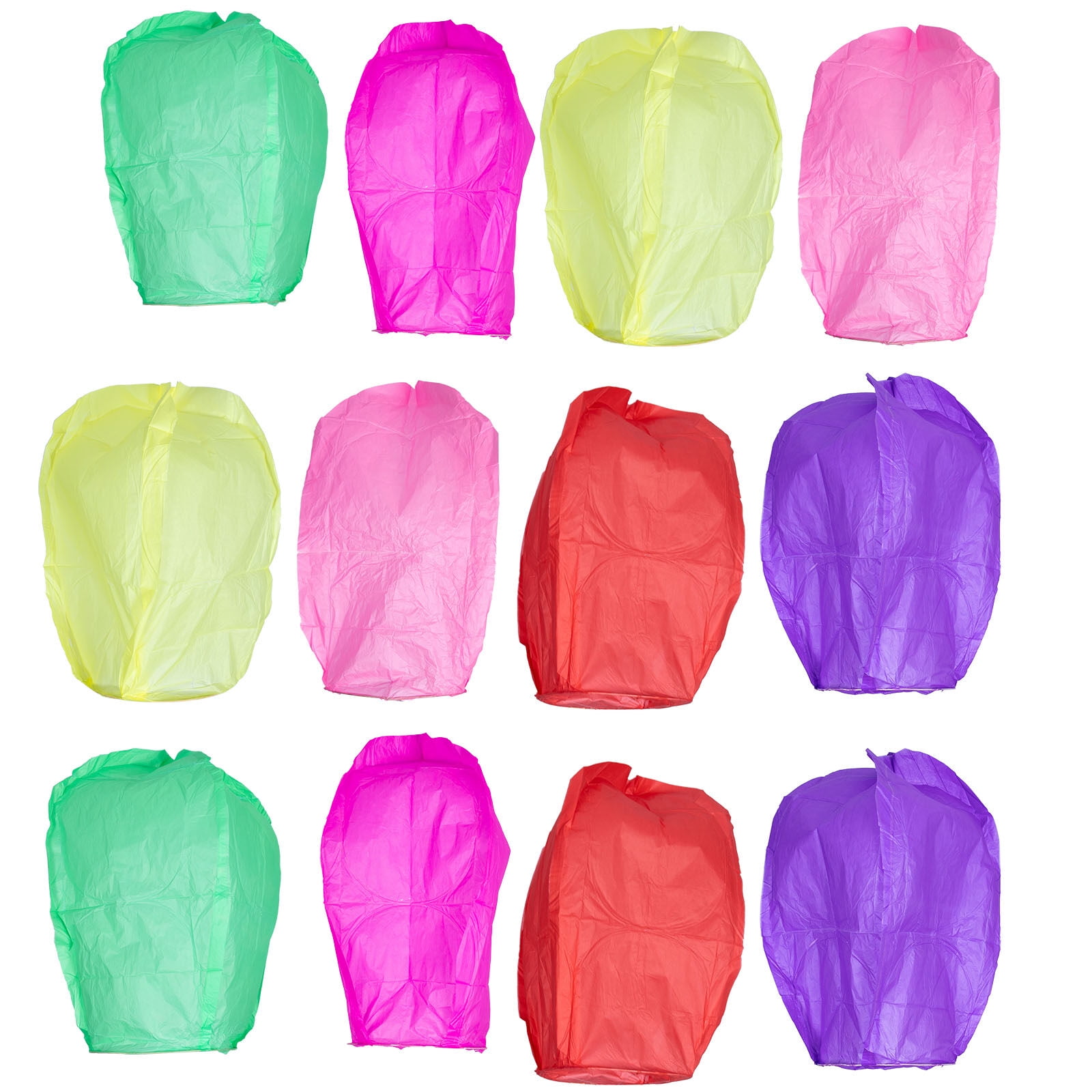 NUOLUX 12pcs Colored Chinese Style Memorial Paper Sky Lanterns to