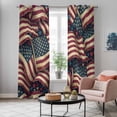 thumbnail image 4 of Independence Day Kitchen Curtains Window Panels, Red Blue USA Flag Retro Patriotic Stars Stripes Insulated Window Treatment Curtain, Grommet Curtains for Bedroom/Living Room, 2 Piece 42"Wx84"L, 4 of 8