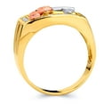 thumbnail image 2 of Wellingsale Mens Solid 14k 3 Tri Color White Yellow and Rose / Pink Gold Polished CZ Cubic Zirconia Right Hand Ring Band - Size 10.5, 2 of 5