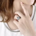 thumbnail image 2 of 2pcs Arch Bridge Wedding Ring White Gold Filled Promise Engagement Ring Set 6-10, 2 of 9