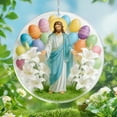 thumbnail image 2 of Yannianjz under $5 Easter Ornament, Easter Double Sided Jesus Ornament, Religious Scene Acrylic Hanging Decor, Resurrection Cross Ornament 8cm, Easter Holiday Wall Window Decoration, 2 of 5