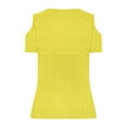 thumbnail image 2 of Olyvenn Womens Tops Summer Off The Shoulder 2025 Spring Fashion Short Sleeve T Shirt Basic Tees Sexy Dressy Casual Blouse Yellow XXL, 2 of 6