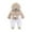 Khaki, variant on Kovlvoll Infant Baby Girl Boy Rompers Cute Printing Long Sleeve Hooded Clothes Fuzzy Thick Thermal Newborn Jumpsuit