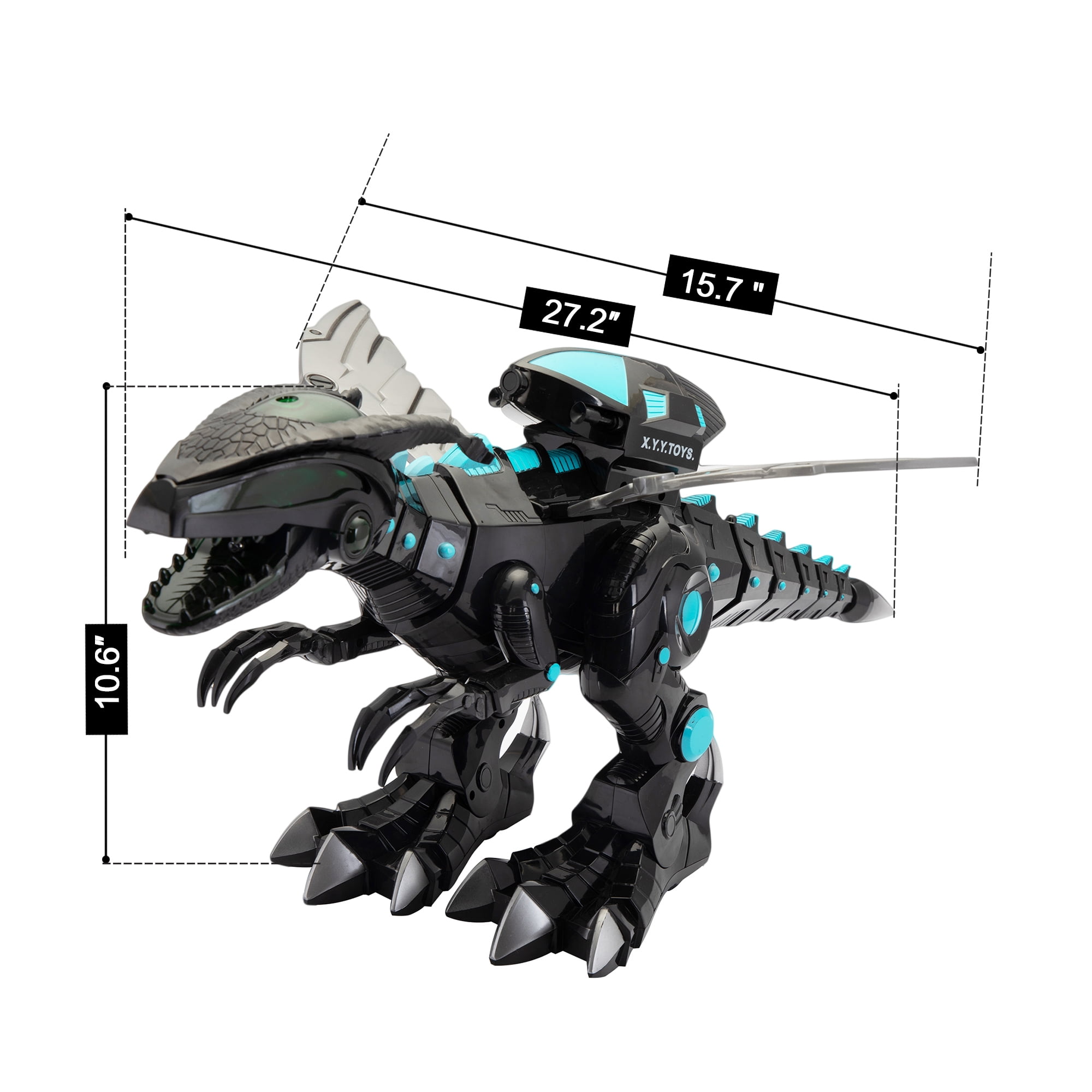 Remote Control Dinosaur Toy, Intelligent Dinosaur Robot with Spray Mist and Battle Mode for Toddler 3-6 Year Old, Black Remote Control Dinosaur Toy, Intelligent Dinosaur Robot with Spray Mist and Battle Mode for Toddler 3-6 Year Old, Black